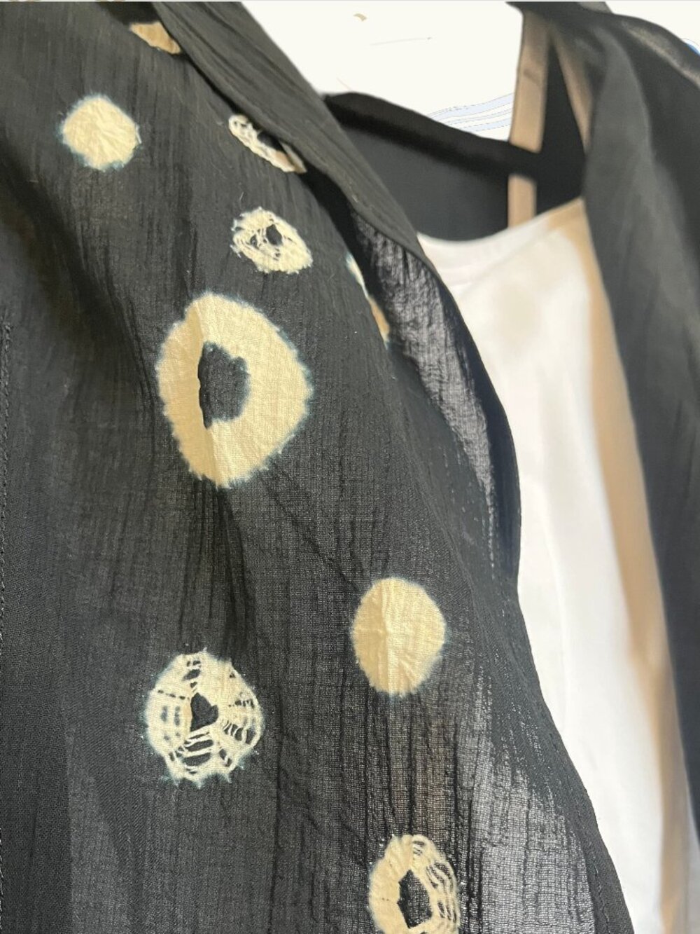 Shigeki Kobayashi Japanese Artisan Shibori Black Cotton Angora Cardigan Jacket - Picture 4 of 10